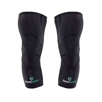Gamepatch Knee Pads | Compression Sleeve Joint Protection | Shock Absorbing Technology | Men Women Kids, Black, Size L