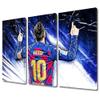 3 Panels Canvas Wall Art Soccer Star Lionel Messi Paintings Inspirational Poster Artwork for Houses Wall Decoration Poster Print Home Decor Framed Gallery Wrapped Stretched Ready to Hang 36x24 in view 1
