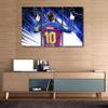 3 Panels Canvas Wall Art Soccer Star Lionel Messi Paintings Inspirational Poster Artwork for Houses Wall Decoration Poster Print Home Decor Framed Gallery Wrapped Stretched Ready to Hang 36x24 in view 3