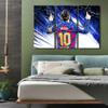 3 Panels Canvas Wall Art Soccer Star Lionel Messi Paintings Inspirational Poster Artwork for Houses Wall Decoration Poster Print Home Decor Framed Gallery Wrapped Stretched Ready to Hang 36x24 in view 4