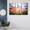 TISHIRON Stadium Mural 3 Pieces Canvas Wall Art Cristiano Ronaldo Paintings Soccer Superstar Poster Canvas Wall Art Print for Bedroom Living Room Office Decorations Framed Ready to Hang 42x28 in view 3
