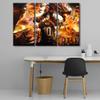 Canvas Wall Art Boys Room Decor Fire Dragon Lionel Messi Pictures 3 Piece Canvas Wall Art Inspirational Poster House Decor Print for Room Bedroom Living Room Decor Framed Ready to Hang 60x40 in view 2