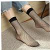 TOSSPER 3 Pairs Women Black Fishnet Socks Elastic Ankle Short Socks Hollow Out Mesh Net Socks Tights for Summer Wear view 2