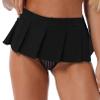 Fldy Womens Extreme Mini Dance Skirt Preppy Style Pleated Skirts Flare A Line Cosplay Dress Black One Size view 1