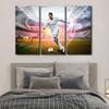 Famous Football Superstar 3 Pieces Canvas Wall Decor Poster Portuguese Professional Football Player Painting Artwork Canvas Print for Bedroom Living Room Decorations Framed Ready to Hang 60x40 in view 3