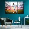 Famous Football Superstar 3 Pieces Canvas Wall Decor Poster Portuguese Professional Football Player Painting Artwork Canvas Print for Bedroom Living Room Decorations Framed Ready to Hang 60x40 in view 4
