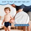 Durio Newborn Swim Diaper Waterproof Diapers for Swimming Washable Swimming Diapers A Navy 6-12 Months view 3