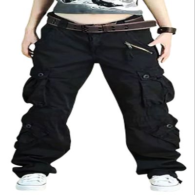 CHARTOU Women's Casual Work Cargo Pants with Multi Pockets Hiking Tactical Military Long Trousers (2,Black)