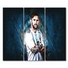 Canvas Wall Art Football Stars Lionel Messi Poster 3 Panels Boy Girl Bedroom Decoration Motivational Painting Canvas Wall Decor for Living Room Prints Stretched and Framed Ready to Hang 42x28 in view 1