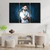 Canvas Wall Art Football Stars Lionel Messi Poster 3 Panels Boy Girl Bedroom Decoration Motivational Painting Canvas Wall Decor for Living Room Prints Stretched and Framed Ready to Hang 42x28 in view 2