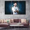 Canvas Wall Art Football Stars Lionel Messi Poster 3 Panels Boy Girl Bedroom Decoration Motivational Painting Canvas Wall Decor for Living Room Prints Stretched and Framed Ready to Hang 42x28 in view 3