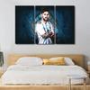 Canvas Wall Art Football Stars Lionel Messi Poster 3 Panels Boy Girl Bedroom Decoration Motivational Painting Canvas Wall Decor for Living Room Prints Stretched and Framed Ready to Hang 42x28 in view 4