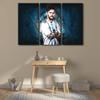 Football Stars Lionel Messi Wall Art Decor 3 Panels Lionel Messi Figure Picture Inspirational Poster Modern Wall Decor for Dormitory Boys Bedroom Print Stretched and Framed Ready to Hang 60x40 in view 2