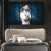 Football Stars Lionel Messi Wall Art Decor 3 Panels Lionel Messi Figure Picture Inspirational Poster Modern Wall Decor for Dormitory Boys Bedroom Print Stretched and Framed Ready to Hang 60x40 in view 4