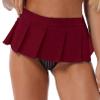 Fldy Womens Extreme Mini Dance Skirt Preppy Style Pleated Skirts Flare A Line Cosplay Dress Burgundy One Size view 1