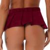 Fldy Womens Extreme Mini Dance Skirt Preppy Style Pleated Skirts Flare A Line Cosplay Dress Burgundy One Size view 2