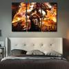 3 Piece Canvas Wall Decor Soccer Sports Poster Lionel Messi Fire Dragon Pictures Cool Paintings Artwork Canvas Print for Room Bedroom Living Room Office Decorations Framed Ready to Hang 42x28 in view 2