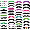 48 Pcs Fake Mustaches,16 Style Self Adhesive Novelty Mustache Stickers,Colorful Fake Beard,Fiesta Masquerade Party Supplies view 1
