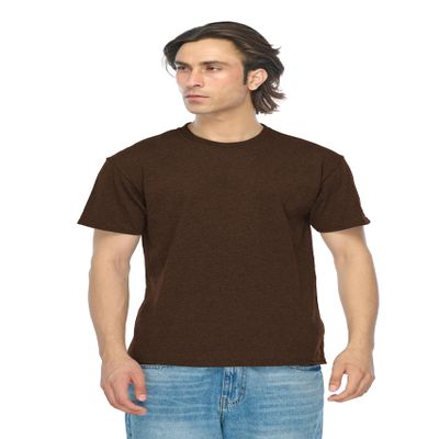 JustBlanks Mens Short Sleeve Tee Dri-Power Active 50/50 Cotton/Polyester Athletic Performance Crew T-Shirt for Men Chocolate