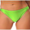 ACSUSS Women Oily Glossy Shorts Sexy Solid Bikini Bottoms Shiny Silky Smooth Pants Sexy Tights Underwear Fluorescent Green Large view 2