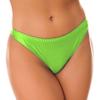 ACSUSS Women Oily Glossy Shorts Sexy Solid Bikini Bottoms Shiny Silky Smooth Pants Sexy Tights Underwear Fluorescent Green Large view 4