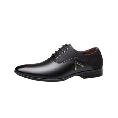 BORAMAX Men's Casual Dress Shoes Spring Summer Lace-Up Formal Shoes Low-Top Pointed Toe Footwear Gentleman Oxford Shoes Black