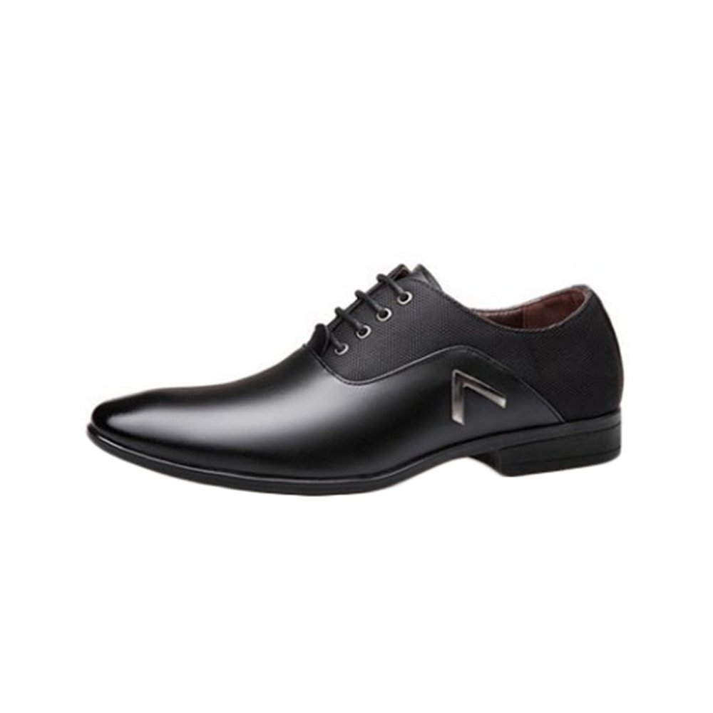 BORAMAX Men's Casual Dress Shoes Spring Summer Lace-Up Formal Shoes Low-Top Pointed Toe Footwear Gentleman Oxford Shoes Black
