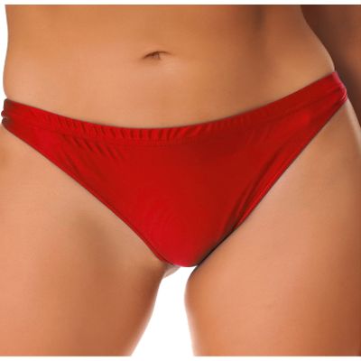 ACSUSS Women Oily Glossy Shorts Sexy Solid Bikini Bottoms Shiny Silky Smooth Pants Sexy Tights Underwear Red X-Large