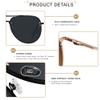 ANDWOOD Oversized Aviator Sunglasses for Women Men Big Large Rimless Metal Frame with Spring Hinges Sun glasses Black Shades view 3