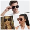 ANDWOOD Oversized Aviator Sunglasses for Women Men Big Large Rimless Metal Frame with Spring Hinges Sun glasses Black Shades view 4