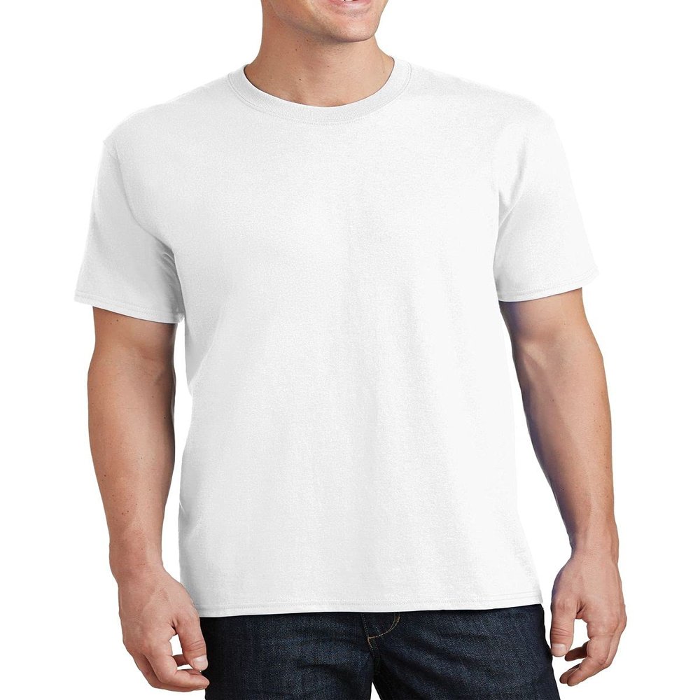 JustBlanks Mens 100% Cotton T-Shirt for Men Short Sleeves Men's t-Shirt Crew T-Shirt Crewneck Tee - White - S