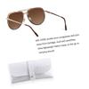 ANDWOOD Oversized Aviator Sunglasses for Women Men Big Large Rimless Metal Frame with Spring Hinges Sun glasses Polarized Black Brown Shades view 3