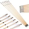 ZSHJGJR 32" Traditional Wooden Arrows Archery Hunting Arrows Wooden Arrow Shaft Arrows Practice Targeting with Turkey Feathers Fletching for Traditional Recurve Bow Longbow 6/12pcs (White, 12) view 1