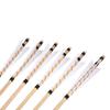 ZSHJGJR 32" Traditional Wooden Arrows Archery Hunting Arrows Wooden Arrow Shaft Arrows Practice Targeting with Turkey Feathers Fletching for Traditional Recurve Bow Longbow 6/12pcs (White, 12) view 2