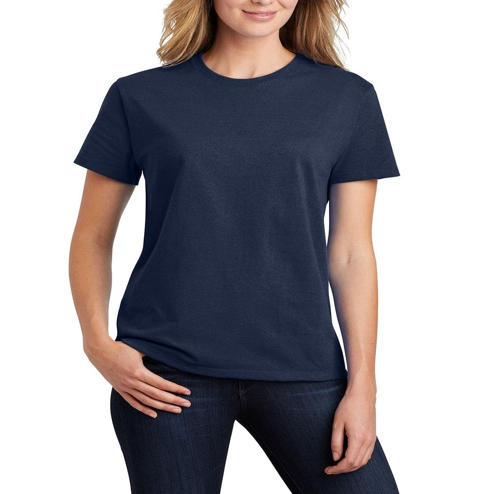 JustBlanks Women Short Sleeve Crew Neck Tee Shirt Regular Fit Tees for Womens Navy