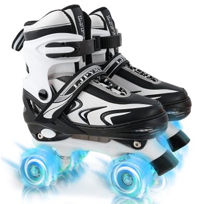 ZHUKAIKJ Adjustable Kids Roller Skates with Light up Wheels, 4 Sizes for Boys, Girls, Women and Men