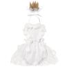 Baby Girls 1st Birthday Outfit Floral Lace Romper Ruffle Short Sleeve Backless Princess Party Tutu Dress Crown Headband Cake Smash Clothes for Photo Shoot 2Pcs Sets White 3D Flower 0-6 Months view 1