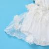 Baby Girls 1st Birthday Outfit Floral Lace Romper Ruffle Short Sleeve Backless Princess Party Tutu Dress Crown Headband Cake Smash Clothes for Photo Shoot 2Pcs Sets White 3D Flower 0-6 Months view 4