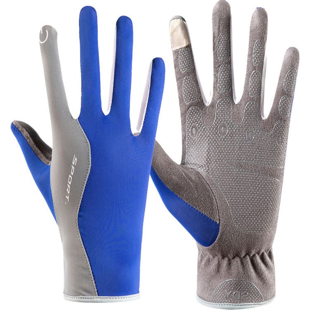 Anti-Slip Ice Silk Cycling Gloves for Men Women Summer Thin UV Protection Sunblock Gloves Touch Screen Gloves for Driving Running Hiking Sports
