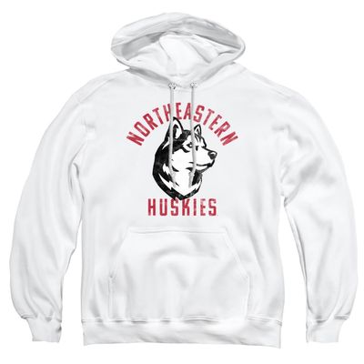 Northeastern University Official Huskies Logo Unisex Adult Pull-Over Hoodie,White, X-Large
