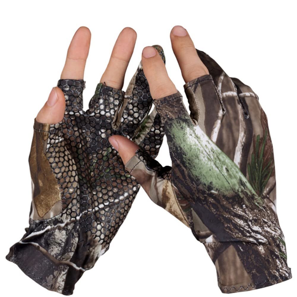 3 Shorter Finger Waterproof Fishing Gloves Anti-Slip Elastic Thin Mitten Camping Cycling Hunting Half-Finger Gloves