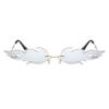 Lipfer Fire Flame Sunglasses Women Men Rimless Wave Glasses Eyewear Narrow Glasses view 1
