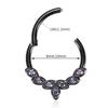 Daith Earrings Surgical Steel 16G Septum Jewelry Black Septum Ring Hoop Hinged Segment Seamless Clicker Ring Rook Earrings Tragus Hoop Conch Helix Piercing Jewelry 8mm with Rainbow CZ view 2