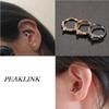Daith Earrings Surgical Steel 16G Septum Jewelry Black Septum Ring Hoop Hinged Segment Seamless Clicker Ring Rook Earrings Tragus Hoop Conch Helix Piercing Jewelry 8mm with Rainbow CZ view 4