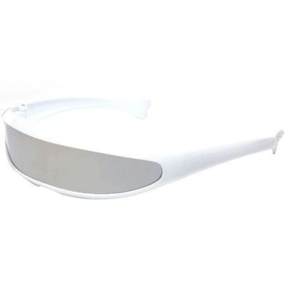 Lipfer Glasses Mirrored Narrow Single Lens Robot Futuristic Sunglasses Cosplay Costume Eyeglasses Photo Props