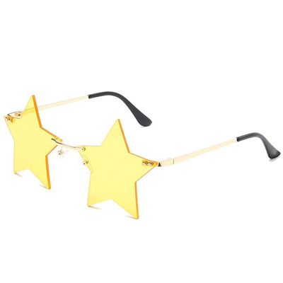 Lipfer 1pc Rimless Sunglasses Five-Pointed Star Shaped Glasses Unique Personality Pentagram Glasses Funky Sunglasses