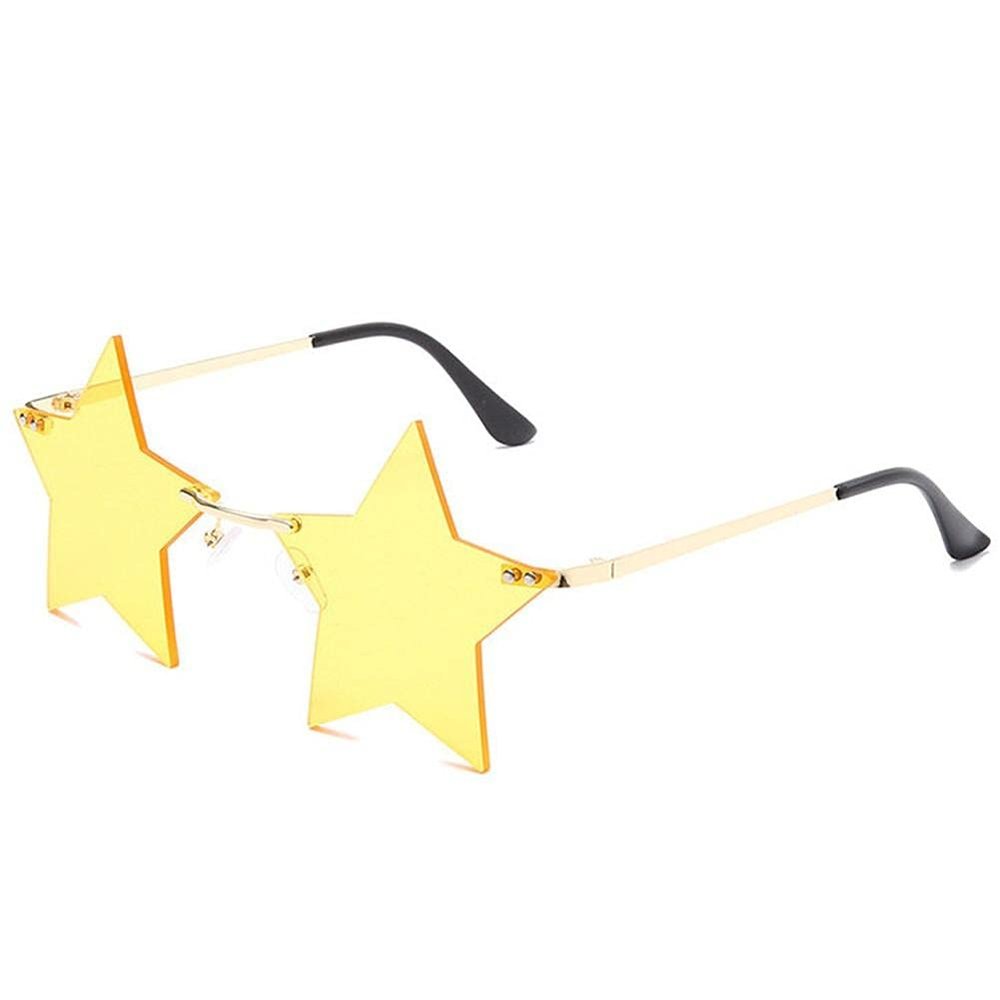 Lipfer 1pc Rimless Sunglasses Five-Pointed Star Shaped Glasses Unique Personality Pentagram Glasses Funky Sunglasses