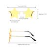 Lipfer 1pc Rimless Sunglasses Five-Pointed Star Shaped Glasses Unique Personality Pentagram Glasses Funky Sunglasses view 4