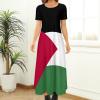 Adugen Origei Palestine Flag Round Neck Short Sleeve Dress Womens Dresses Summer Dress for Women Casual T-Shirt Dress 5XL view 2