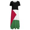 Adugen Origei Palestine Flag Round Neck Short Sleeve Dress Womens Dresses Summer Dress for Women Casual T-Shirt Dress 5XL view 3